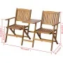 Banco de jardín plegable con mesita 140 cm madera maciza acacia de , Bancos de jardín - Ref: Foro24-42654, Precio: 127,30 €, ...