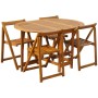 Set comedor de jardín plegable 5 piezas madera maciza de acacia de , Conjuntos de jardín - Ref: Foro24-45594, Precio: 276,73 ...