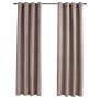 Cortinas opacas con anillas de metal 2 piezas gris topo 140x225 cm de vidaXL, Cortinas y visillos - Ref: Foro24-134477, Preci...