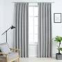 Cortinas opacas con ganchos 2 piezas gris 140x175 cm de vidaXL, Cortinas y visillos - Ref: Foro24-134467, Precio: 33,75 €, De...
