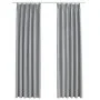 Cortinas opacas con ganchos 2 piezas gris 140x175 cm de vidaXL, Cortinas y visillos - Ref: Foro24-134467, Precio: 33,75 €, De...