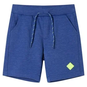 Pantalones cortos infantiles con cordón azul mélange 116 de , Pantalones de niños - Ref: Foro24-11906, Precio: 9,04 €, Descue...