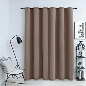 Cortina opaca con anillas de metal gris topo 290x245 cm de vidaXL, Cortinas y visillos - Ref: Foro24-134437, Precio: 35,16 €,...