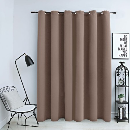 Cortina opaca con anillas de metal gris topo 290x245 cm de vidaXL, Cortinas y visillos - Ref: Foro24-134437, Precio: 40,76 €,...