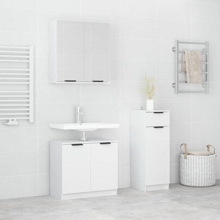Set de muebles de baño 3 piezas madera contrachapada blanco de , Muebles de baño - Ref: Foro24-3115868, Precio: 181,45 €, Des...