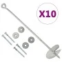 Anclajes de tierra 10 uds metal galvanizado 10x60 cm de vidaXL, Puntas para anclaje en el suelo - Ref: Foro24-145503, Precio:...