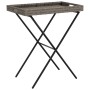 Mesa con bandeja plegable ratán sintético gris 65x40x75 cm de , Mesas de jardín - Ref: Foro24-365129, Precio: 42,17 €, Descue...