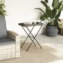Mesa con bandeja plegable ratán sintético gris 65x40x75 cm de , Mesas de jardín - Ref: Foro24-365129, Precio: 47,15 €, Descue...