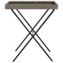 Mesa con bandeja plegable ratán sintético gris 65x40x75 cm de , Mesas de jardín - Ref: Foro24-365129, Precio: 47,15 €, Descue...