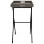Mesa con bandeja plegable ratán sintético gris 65x40x75 cm de , Mesas de jardín - Ref: Foro24-365129, Precio: 47,15 €, Descue...