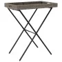 Mesa con bandeja plegable ratán sintético gris 65x40x75 cm de , Mesas de jardín - Ref: Foro24-365129, Precio: 47,15 €, Descue...