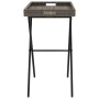 Mesa con bandeja plegable ratán sintético gris 65x40x75 cm de , Mesas de jardín - Ref: Foro24-365129, Precio: 42,17 €, Descue...