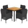 Set de muebles jardín 5 pzas con cojines ratán sintético negro de , Conjuntos de jardín - Ref: Foro24-3211867, Precio: 537,47...