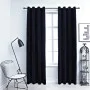 Cortinas opacas con anillas 2 pzas terciopelo negro 140x175 cm de vidaXL, Cortinas y visillos - Ref: Foro24-134488, Precio: 4...