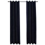 Cortinas opacas con anillas 2 pzas terciopelo negro 140x175 cm de vidaXL, Cortinas y visillos - Ref: Foro24-134488, Precio: 3...