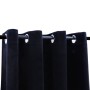 Cortinas opacas con anillas 2 pzas terciopelo negro 140x175 cm de vidaXL, Cortinas y visillos - Ref: Foro24-134488, Precio: 3...