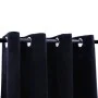 Cortinas opacas con anillas 2 pzas terciopelo negro 140x175 cm de vidaXL, Cortinas y visillos - Ref: Foro24-134488, Precio: 4...