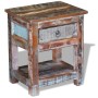 Mesa auxiliar con 1 cajón madera maciza reciclada 43x33x51 cm en Mesas auxiliares | Comprar online en Foru.es