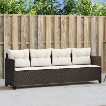 Tumbona con cojines ratán sintético marrón de , Tumbonas - Ref: Foro24-368327, Precio: 215,94 €, Descuento: %