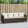 Lounger with brown synthetic rattan cushions by , Loungers - Ref: Foro24-368327, Price: 212,23 €, Discount: %