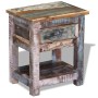 Mesa auxiliar con 1 cajón madera maciza reciclada 43x33x51 cm en Mesas auxiliares | Comprar online en Foru.es