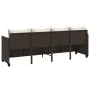 Lounger with brown synthetic rattan cushions by , Loungers - Ref: Foro24-368327, Price: 212,23 €, Discount: %