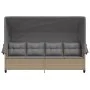 Tumbona con capota y cojines ratán sintético beige de , Tumbonas - Ref: Foro24-368338, Precio: 254,96 €, Descuento: %