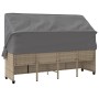 Tumbona con capota y cojines ratán sintético beige de , Tumbonas - Ref: Foro24-368338, Precio: 242,36 €, Descuento: %