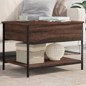Mesa de centro madera ingeniería metal marrón roble 70x50x50 cm de , Mesas de centro - Ref: Foro24-845345, Precio: 54,21 €, D...