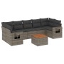 Set de sofás de jardín 8 pzas y cojines ratán sintético gris de , Conjuntos de jardín - Ref: Foro24-3256809, Precio: 491,42 €...