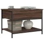 Mesa de centro madera ingeniería metal marrón roble 70x50x50 cm de , Mesas de centro - Ref: Foro24-845345, Precio: 54,21 €, D...