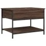 Mesa de centro madera ingeniería metal marrón roble 70x50x50 cm de , Mesas de centro - Ref: Foro24-845345, Precio: 54,21 €, D...