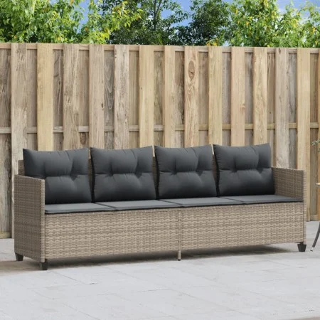 Tumbona con cojines ratán sintético gris claro de , Tumbonas - Ref: Foro24-368331, Precio: 213,08 €, Descuento: %