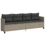 Sun lounger with light gray synthetic rattan cushions by , Loungers - Ref: Foro24-368331, Price: 213,08 €, Discount: %
