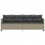 Tumbona con cojines ratán sintético gris claro de , Tumbonas - Ref: Foro24-368331, Precio: 213,08 €, Descuento: %