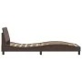 Estructura de cama con cabecero cuero sintético marrón 90x200cm de , Camas y somieres - Ref: Foro24-373120, Precio: 134,76 €,...