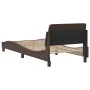Estructura de cama con cabecero cuero sintético marrón 90x200cm de , Camas y somieres - Ref: Foro24-373120, Precio: 134,76 €,...