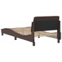 Estructura de cama con cabecero cuero sintético marrón 90x200cm de , Camas y somieres - Ref: Foro24-373120, Precio: 111,72 €,...
