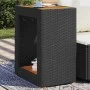 Mesa auxiliar jardín tapa madera ratán PE negro 60x40x75 cm de , Mesas de jardín - Ref: Foro24-366303, Precio: 83,21 €, Descu...