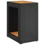 Mesa auxiliar jardín tapa madera ratán PE negro 60x40x75 cm de , Mesas de jardín - Ref: Foro24-366303, Precio: 83,21 €, Descu...
