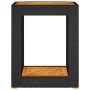 Mesa auxiliar jardín tapa madera ratán PE negro 60x40x75 cm de , Mesas de jardín - Ref: Foro24-366303, Precio: 66,76 €, Descu...