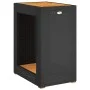 Mesa auxiliar jardín tapa madera ratán PE negro 60x40x75 cm de , Mesas de jardín - Ref: Foro24-366303, Precio: 83,21 €, Descu...