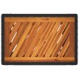 Mesa auxiliar jardín tapa madera ratán PE negro 60x40x75 cm de , Mesas de jardín - Ref: Foro24-366303, Precio: 66,76 €, Descu...