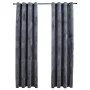 Cortinas opacas anillas 2 uds terciopelo antracita 140x245 cm de vidaXL, Cortinas y visillos - Ref: Foro24-134498, Precio: 46...