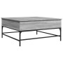 Mesa de centro madera ingeniería metal gris Sonoma 95x95x45 cm en Mesas de centro | Comprar online en Foru.es