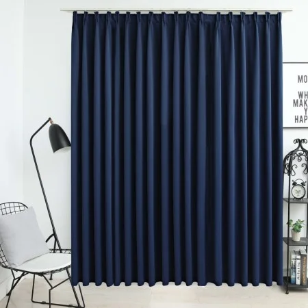 Cortina opaca con ganchos azul 290x245 cm de vidaXL, Cortinas y visillos - Ref: Foro24-134457, Precio: 32,62 €, Descuento: %