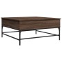 Mesa de centro madera ingeniería metal roble marrón 95x95x45 cm en Mesas de centro | Comprar online en Foru.es