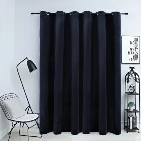 Cortina opaca con anillas de metal terciopelo negro 290x245 cm de vidaXL, Cortinas y visillos - Ref: Foro24-134491, Precio: 6...