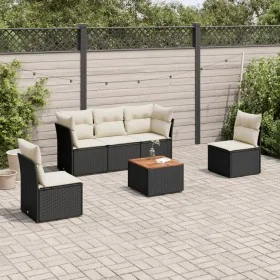 Set de sofás de jardín 6 piezas y cojines ratán sintético negro de , Conjuntos de jardín - Ref: Foro24-3255874, Precio: 332,0...