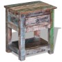 Mesa auxiliar con 1 cajón madera maciza reciclada 43x33x51 cm en Mesas auxiliares | Comprar online en Foru.es